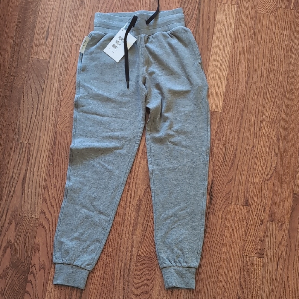 Gray Jogger Track Pants with Drawstring Waistband